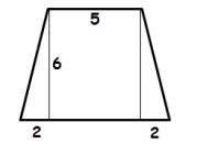 Find the area of the trapezoid by composition of rectangle and triangles. a) 30 units2 b) 38 units2