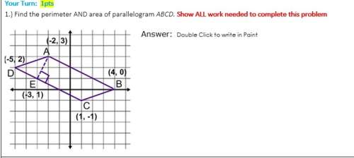 Find the perimeter and area of the parallelogram abcd. show all work