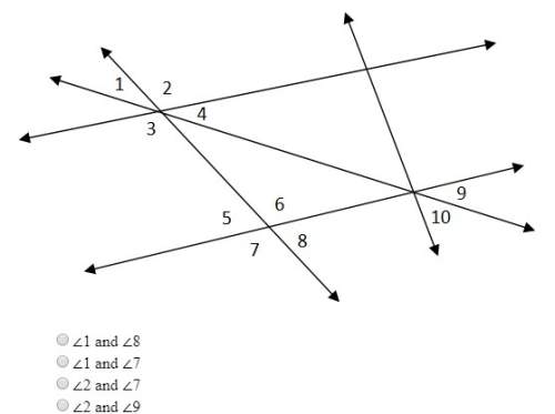 Which pair of angles are alternate exterior angles? i need asap, !