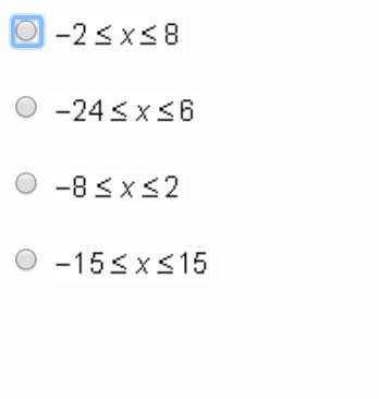 What is the solution of |3x+9|≤15 answer choices v