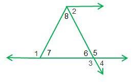 Plzz statements about the angles of the triangle are true? check all that apply. 1)angle 1 is an e