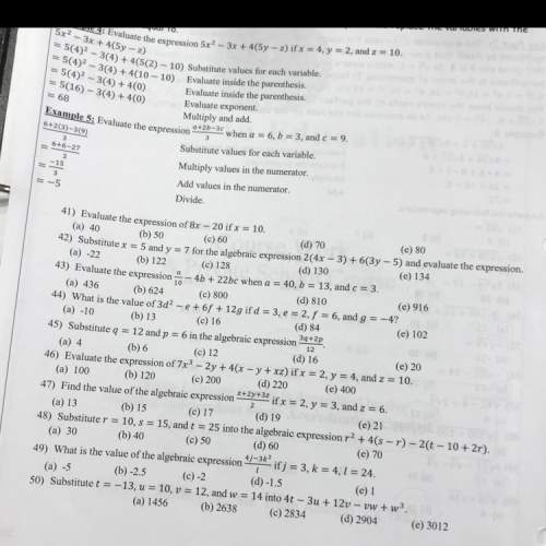 Can someone tell me the answers from 41 trough 50