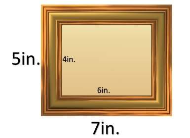 Me 10 ptsfind the area of *just* the wood portion of the frame. explain and show your work. *wood p