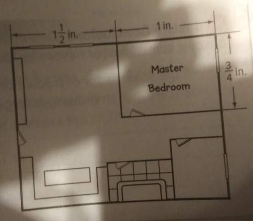 Amodel of an apartment is shown where 1/4 inch represents 3 feet in the actual apartment. find thw a