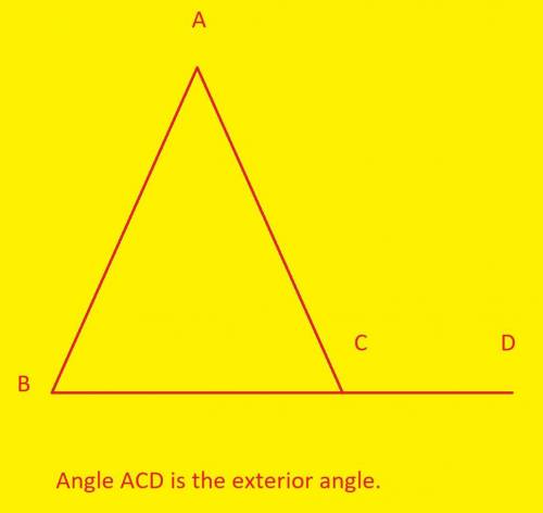 Which new angle is created by extending one side of a triangle