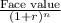 \frac{\textup{Face value}}{{(1+r)^n}}