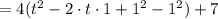=4(t^2-2\cdot t\cdot 1+1^2-1^2)+7