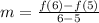 m=\frac{f(6)-f(5)}{6-5}