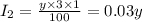 I_2=\frac{y\times 3\times 1}{100}=0.03y