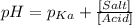 pH=p_{Ka} + \frac{[Salt]}{[Acid]}
