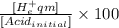 \frac{[H^+_eqm]}{[Acid_{initial}]}\times 100