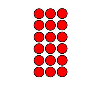 Draw an array that represents 6 times 3