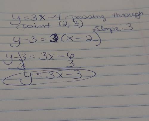 Plz need answer asappp. , like asap what is the y-intercept of a line parallel to y = 3x - 4 that pa