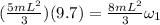(\frac{5mL^2}{3}) (9.7) = \frac{8mL^2}{3}\omega_1