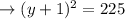 \rightarrow (y+1)^{2}=225