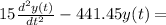 15\frac{d^{2}y(t)}{dt^{2} }  - 441.45y(t) =