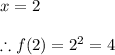 x=2\\\\\therefore f(2)=2^{2}=4