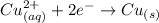 Cu^{2+}_{(aq)}+2e^-\rightarrow Cu_{(s)}