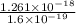 \frac{1.261 \times 10^{-18}}&#10;{1.6 \times 10^{-19}}