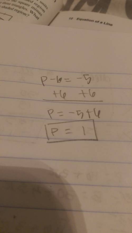 P-6= -5 can u slove this equation plx