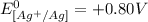 E^0_{[Ag^{+}/Ag]}= +0.80V