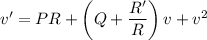 v'=PR+\left(Q+\dfrac{R'}R\right)v+v^2