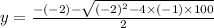 y=\frac{-(-2)-\sqrt{(-2)^2-4 \times (-1) \times 100}}{2 \time 1}