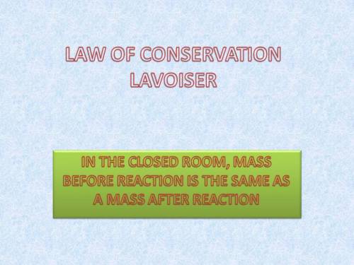The law of conservation of matter states that during a chemical reaction, the amount of matter a) in