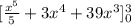 [ \frac{x^5}{5}+3x^4+ 39x^3  ]^3_0