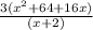 \frac{3(x^2+64+16x)}{(x+2)}