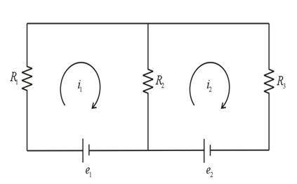 If r1 = 6 ω, r2 = 8 ω, r3 = 2 ω, ε1 = 4 v, and ε2 = 14 v, what is the current in r2?