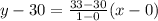y-30=\frac{33-30}{1-0}(x-0)