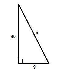 The two legs of a right triangle are 9 and 40. how long is the third side