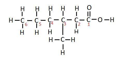 Draw 3-ethylhexanoic acid. draw the structure in line-bond form.s