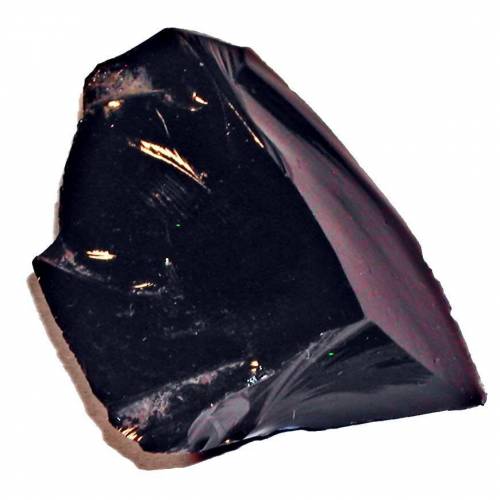 The above picture shows a type of igneous rock called obsidian. why is the top rock so shiny and smo