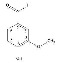 Vanillin, c8h8o3, is the active ingredient in vanilla flavoring. it contains a six-membered aromatic