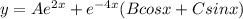 y=Ae^{2x} +e^{-4x} (Bcosx +C sinx)