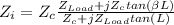 Z_{i} = Z_{c}\frac{Z_{Load} + jZ_{c} tan(\beta L)}{Z_{c} + jZ_{Load} tan (\beat L)}