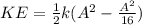 KE = \frac{1}{2}k(A^2 - \frac{A^2}{16})