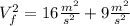 V_f^{2} = 16 \frac{m^{2}}{s^{2}} + 9 \frac{m^{2}}{s^{2}}