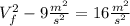 V_f^{2} - 9 \frac{m^{2}}{s^{2}} = 16 \frac{m^{2}}{s^{2}}