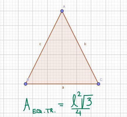 use heron's formula for triangular area to derive the area of an equilateral triangle with side leng