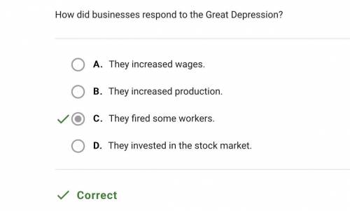 How did businesses respond to the great depression?  (apex: ()