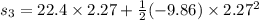 s_3=22.4\times2.27+\frac{1}{2}(-9.86)\times2.27^2