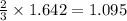 \frac{2}{3}\times 1.642=1.095