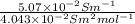 \frac{5.07 \times 10^{-2} S m^{-1}}{4.043 \times 10^{-2} S m^{2} mol^{-1}}