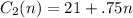 C_{2}(n) = 21 + .75n