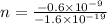 n = \frac{-0.6\times 10^{-9}}{-1.6 \times 10^{-19}}