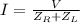 I=\frac{V}{Z_R+Z_L}