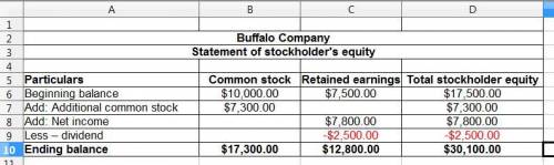 At the beginning of the year (january 1), buffalo drilling has $10,000 of common stock outstanding a